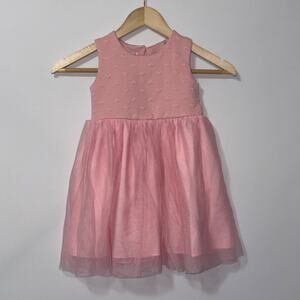 Katie M. Pink Heart Embossed Bodice Tulle Party Dress Girls Size 4